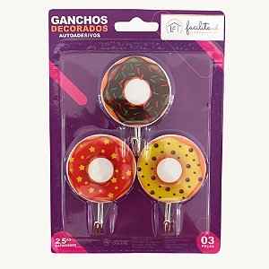 Ganchos Decorativos Autoadesivos 5x7cm Capacidade de 2,5 KG - GAN-48