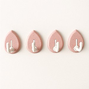 Kit 4 Ganchos Multiuso Auto-adesivos Decoração Praticidade 4x7cm - GAN-74