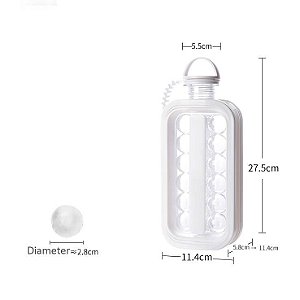 Molde 2 em 1 para Fazer Bola de Gelo/Garrafa de Água com Tampa à Prova de Vazamentos - HM0055