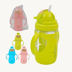 Copo Infantil Canudo Retrátil E Alça 300ml - IAL022
