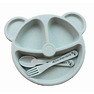 Prato Infantil Ursinho com Talheres - AG8131