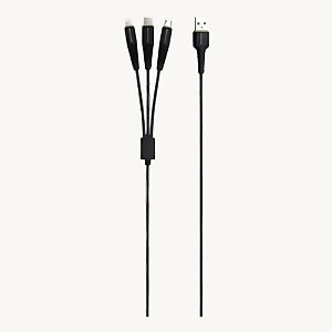 Cabo Multilaser 3 em 1 iPhone, Tipo C E Micro USB - WI382