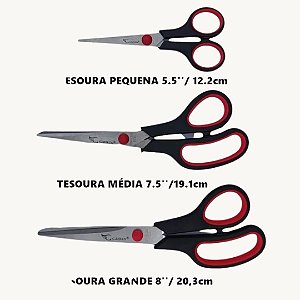 Kit 3 Tesouras Multiuso Aço Inox - CRS-7155