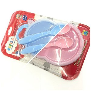 Kit Alimentação 3 Pçs Tampa E Talher De Silicone - Cefisa - 704