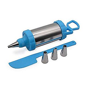 Conjunto Para Confeitar Bolos Seringa + 4 Bicos E Espátula - DT1276