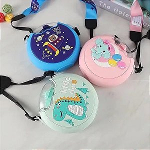 Garrafa Infantil Redonda Donuts Com Canudo 380ml - B-1223