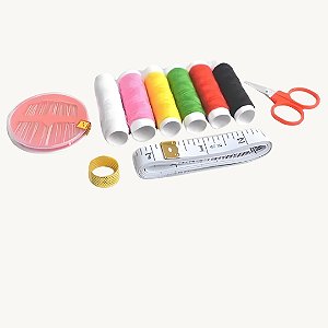 Kit Costura com Agulhas + Tesoura Fita Dedal - DT1597