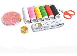 Kit Costura com Agulhas + Tesoura Fita Dedal - DT1597