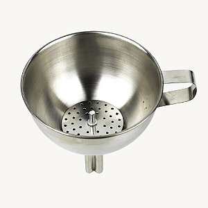 Funil Aço Inox com Peneira Coador 15cm - Kehome - 6240