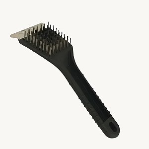 Escova de Aço para Limpar Grelhas Churrasqueiras com Raspador - Original - SL0173