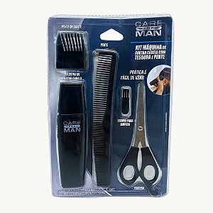 Kit Máquina De Cortar Cabelo Completo Com 5 Peças Tesoura - BS228