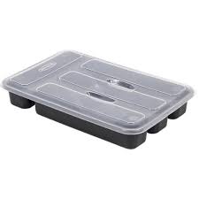 Porta Talher Gaveta Paris 4 Divisórias com Tampa - Nitron - 060