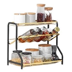 Rack Organizador de Temperos em Inox para Cozinha - AG3159