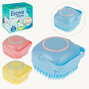 Escova de Silicone com Dispenser para Sabonete Shampoo - ZU741