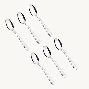 Colher De Chá De Inox 6 Unidades 13cm - TOP1002