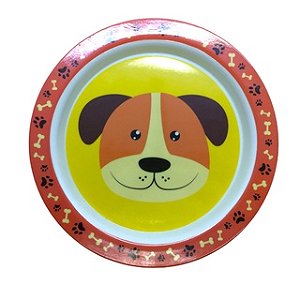 Prato Infantil Melamina Bichinhos 22cm - Meus Melhores Amigos