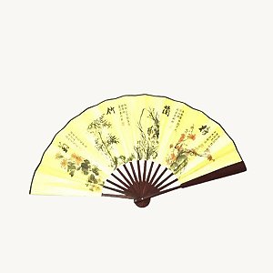 Leque de Madeira Grande Desenhado 50cm - AG1226