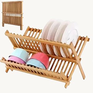 Escorredor de Pratos de Bambu 34x34cm - TRC7001