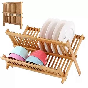 Escorredor de Pratos de Bambu 34x34cm - TRC7001