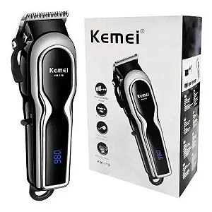 Máquina de Cortar Cabelo Profissional sem Fio 110V/220V - Kemei - KM-119