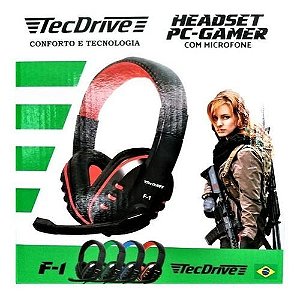 Headset PC Gamer com Microfone e Plug 3.5 TecDrive F-1  X-Cell