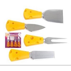 Conjunto Jogo De Utensílios Talheres Para Petisco E Queijo Inox 4 Peças - KFQ-01