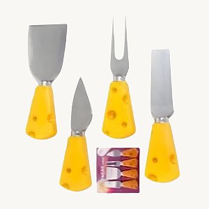 Conjunto Jogo De Utensílios Talheres Para Petisco E Queijo Inox 4 Peças - KFQ-01