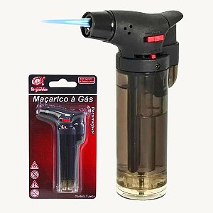 Mini Maçarico Portátil Recarregável Acrílico com Travamento de Chamas BJ8631