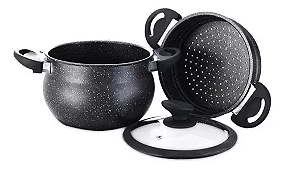 Panela de Alumínio à Vapor com Revestimento Cerâmico 24cm HM5501