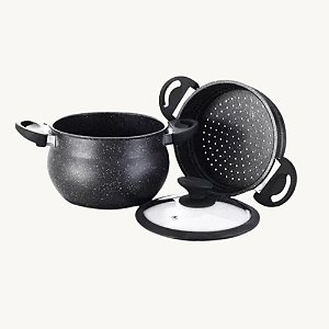 Panela de Alumínio à Vapor com Revestimento Cerâmico 24cm HM5501