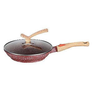 Frigideira Alumínio Revestimento Cerâmico Antiaderente com Tampa de Vidro 24cm HM9363