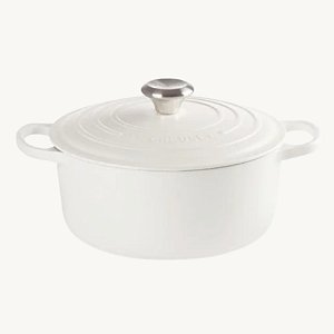 Caçarola de Ferro Fundido Branca Le Creuset Esmaltada 4,2 Litros -  24cm Redonda Alta 1085