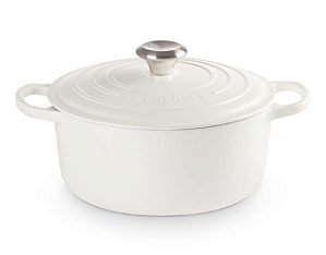 Caçarola de Ferro Fundido Branca Le Creuset Esmaltada 4,2 Litros -  24cm Redonda Alta 1085