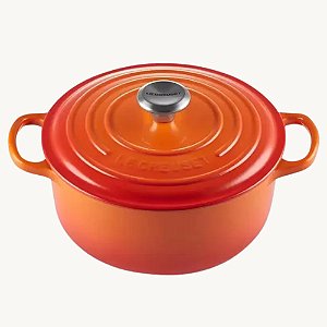 Caçarola de Ferro Fundido Laranja Le Creuset Esmaltada 4,2 Litros -  24cm Redonda Alta 1081