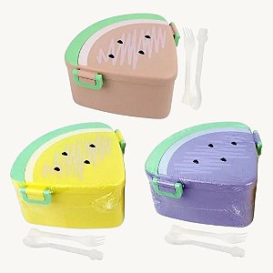 Marmita Lancheira Infantil Formato Melancia com Talher ELA009