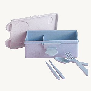 Marmita Lancheira Infantil Formato Ursinho com Talher IAL046