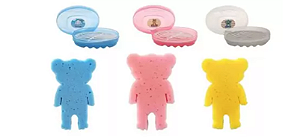 Kit Banho 1 Saboneteira Com Tampa + 1 Esponja Bebe Infantil ZU