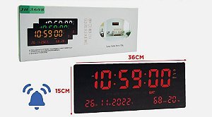 Relógio Digital de LED de parede ou de mesa Calendário HM5449 - Não vem controle