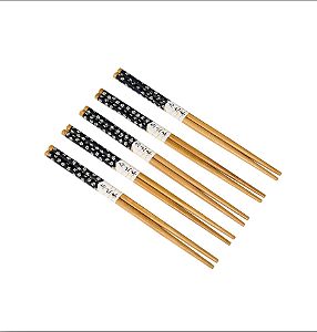 KIT HASHI DE BAMBU DECORADO 10 pares - AG9110