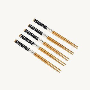 KIT HASHI DE BAMBU DECORADO 10 pares - AG9110