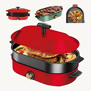 Panela Elétrica Multifunções, pode Fritar, Grelhar, Defumar 127V - 42x16,5cm