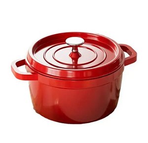 Panela de Ferro Fundido Esmaltado, Cozimento Doméstico e Antiaderente, Fogão Gás e Indução 24cm CE07