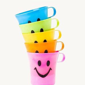 Kit Caneca de Plastico Carinha Feliz 180ml BC23162