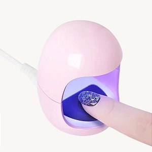 Mini Cabine Secadora de Unhas Portátil com 3 Leds 6W + Temporizador e Cabo USB RCB0196 Cores Sortidas