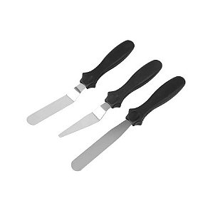 Espátula de Inox para Confeitaria 3 Peças AG2118