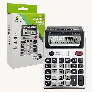 Calculadora Eletrônica X-Cell 12 Dígitos Visor Duplo Detector de Notas Falsas  XC-CA-8101 Ideal para Balcões de Comércio