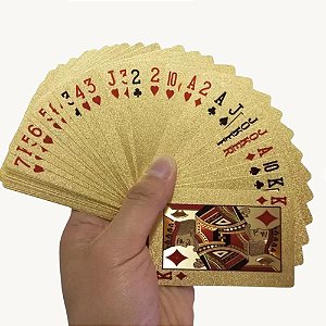Baralho Dolar Dourado Folheado Poker Truco Cartas Jogos Dólar MT066
