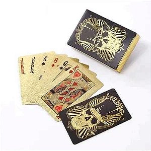 Baralho Caveira Preta Poker Truco Cartas Jogos MT031