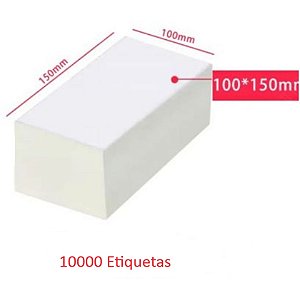Etiqueta Térmica Bloco com 10.000 - Medida 10x15cm (100x150mm) Térmica Adesiva Branca para Envios E-Commerce