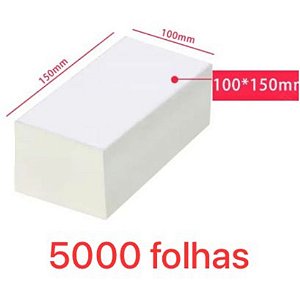 Etiqueta Térmica Bloco com 5.000 - Medida 10x15cm (100x150mm) Térmica Adesiva Branca para Envios E-Commerce